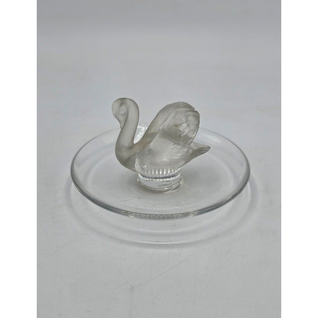 20th Century Crystal Ring Holder with Swan Decoration from Lalique, 1980s For Sale - Image 3 of 5