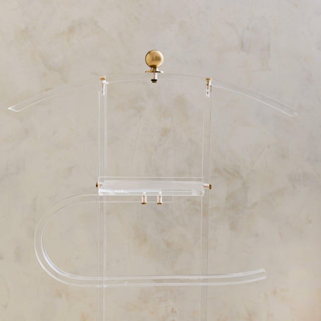 Italian Lucite + Brass Valet Stand, 1960s For Sale In Chicago - Image 6 of 9
