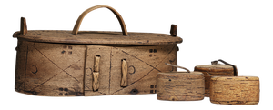 Antique 19th Century Swedish Traditional Bent Wood Boxes, Set of 4