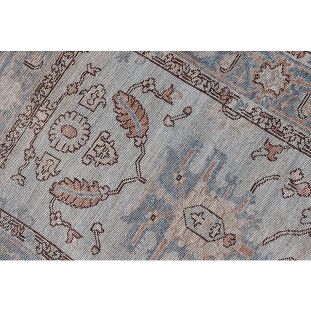 Hand-Knotted Tabriz Style in Light Blue Runner by Keivan Woven Arts, 3' X 17'8" For Sale - Image 14 of 14