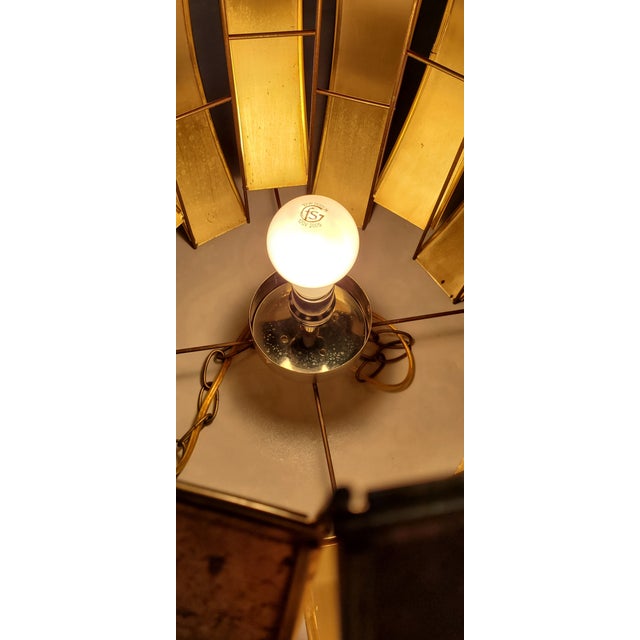 Mid-Century Modern Orb Brutalist Pendant Cork Panel Swag Plug in For Sale - Image 9 of 12