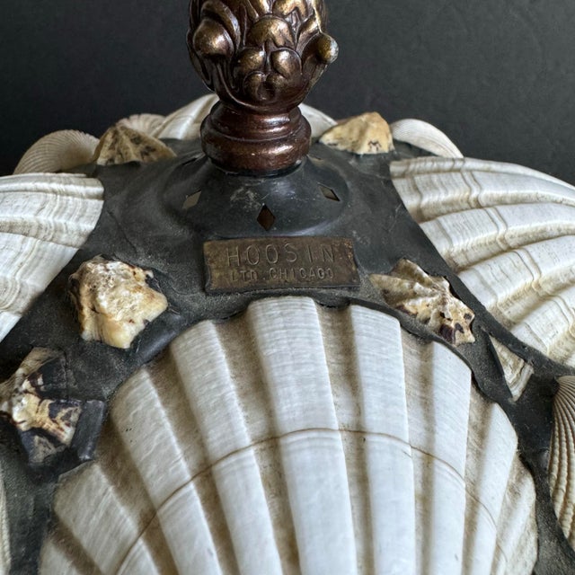 Richard Hoosin Seashell Table Lamp Genuine Shell Shade Signed For Sale - Image 6 of 12