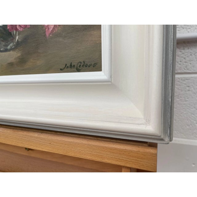 John Whitlock Codner RWA, Still Life Painting of Red Pink & White Flowers by 20th Century British Artist, 1985 For Sale - Image 6 of 13