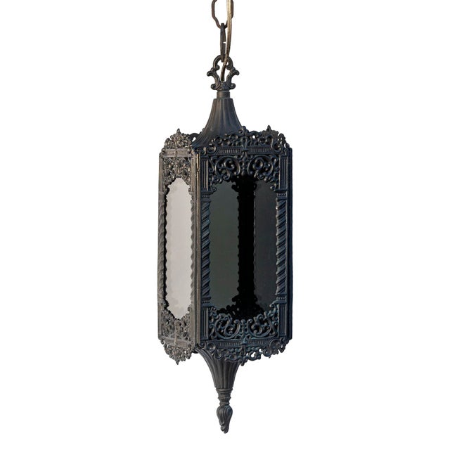 Mid 20th Century Black Hanging Lanterns a Pair For Sale In Los Angeles - Image 6 of 11
