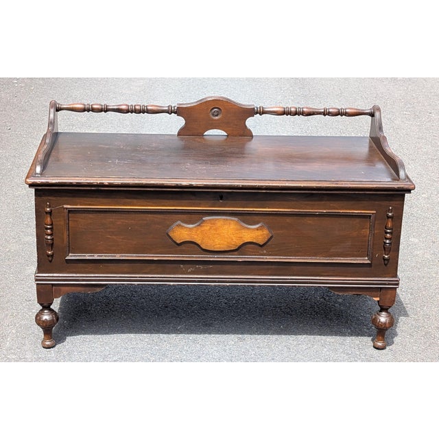 Add timeless charm to your home with this beautiful mid-century cedar chest and bench combo, manufactured in the style of...