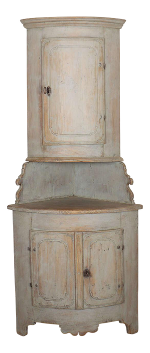 Swedish Bow Front Corner Cupboard
