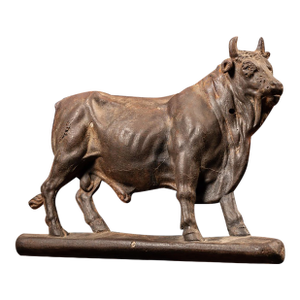 Early 20th Century Cast Iron Butcher Shop Bull Finial