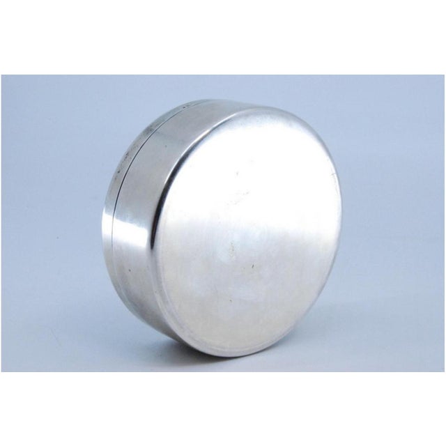 Metal Silver Box with Enameled Image on the Lid with Deer in the Ice For Sale - Image 7 of 11