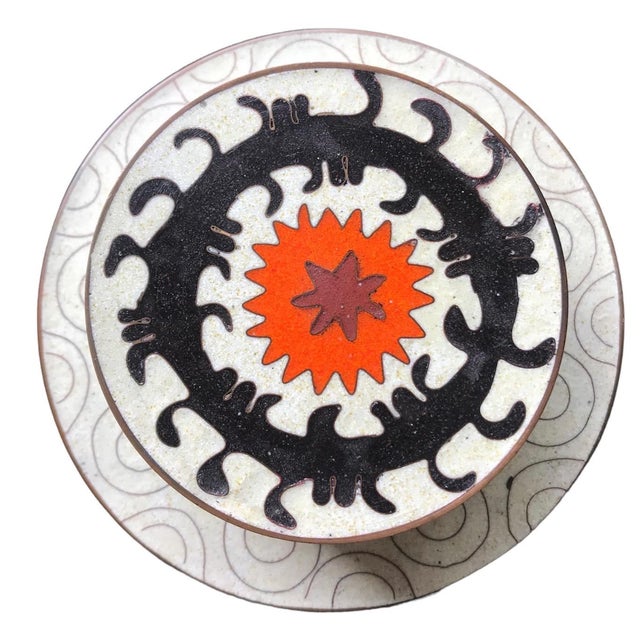 French Vintage Fabienne Jouvin Paris Ouzbek Cloisonné Tea Canister - Large For Sale - Image 3 of 10