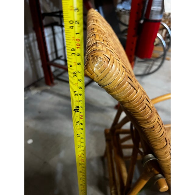 1970s Hemingway Rattan Lounge Chair With Extendable Footrest For Sale In Atlanta - Image 6 of 11