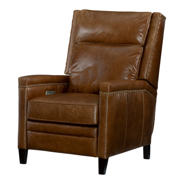Century Furniture Bernard Electric Recliner, Russett Leather For Sale