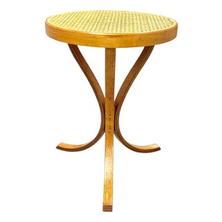 Vintage Thonet Style Bentwood Cocktail Table With Caned Top For Sale