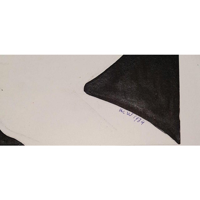 Young Woman and Her Double Drawing by Henry de Waroquier, 1934, in Good conditions. Designed 1920 to 1949