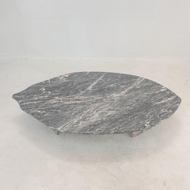 Italian Marble Leaf Shape Coffee Table, 1980s For Sale - Image 10 of 18
