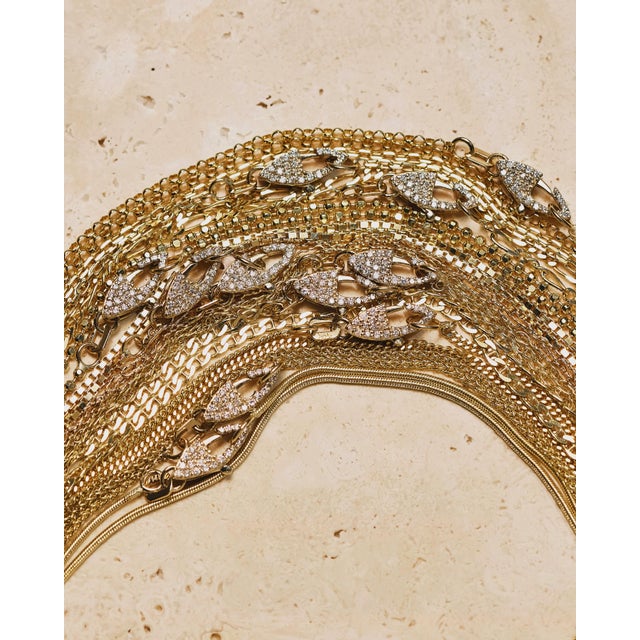 14k Figaro Chain With Custom Double-Sided Diamond Clasp For Sale In Los Angeles - Image 6 of 7