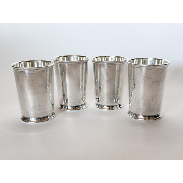 Silver Vintage Silver Plated Mint Julep Cups, Reed & Barton, Set of 4 For Sale - Image 8 of 17