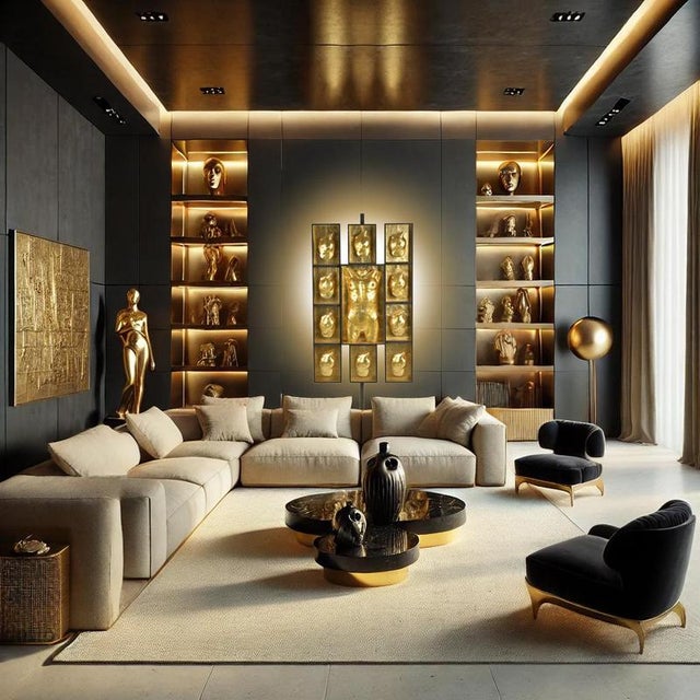 This 1970s sculpture immediately catches the eye with its bold treatment of the female body and use of gold leaf gilding....