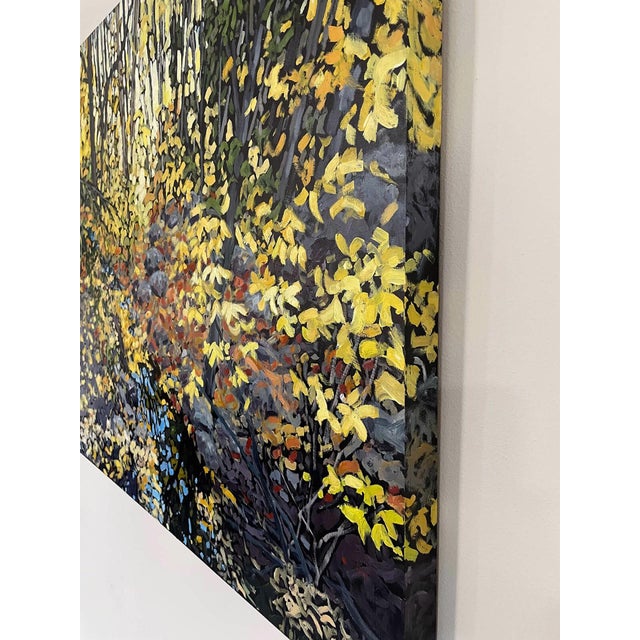 Autumn's Glow Embraces the Heart by Deb Komitor | Oil on Cradle Board Landscape with Autumn Foliage For Sale - Image 4 of 5