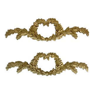 1970s Vintage Neoclassical Hollywood Regency Laurel Leaf Swag - a Pair For Sale