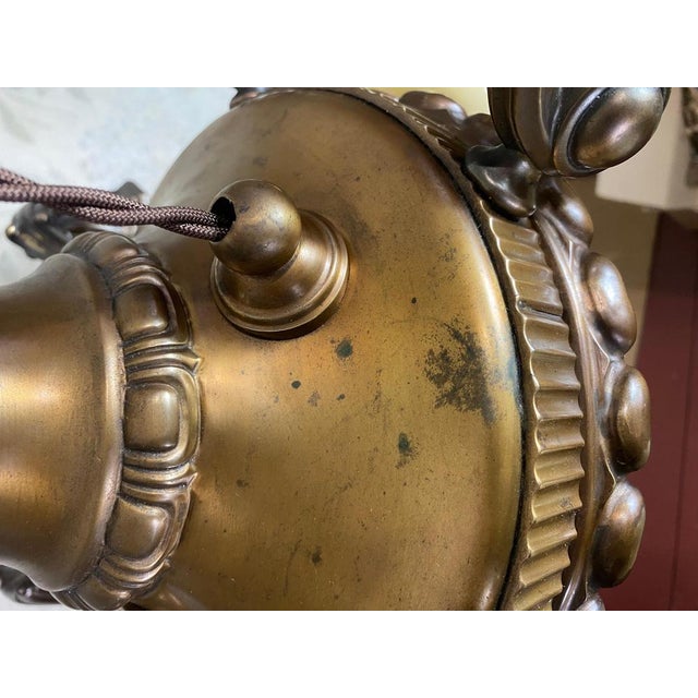 Brass Chandelier in Copper, 1910s For Sale - Image 10 of 13