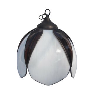 Mid-Century Modern Lotus Glass Pendant Light For Sale