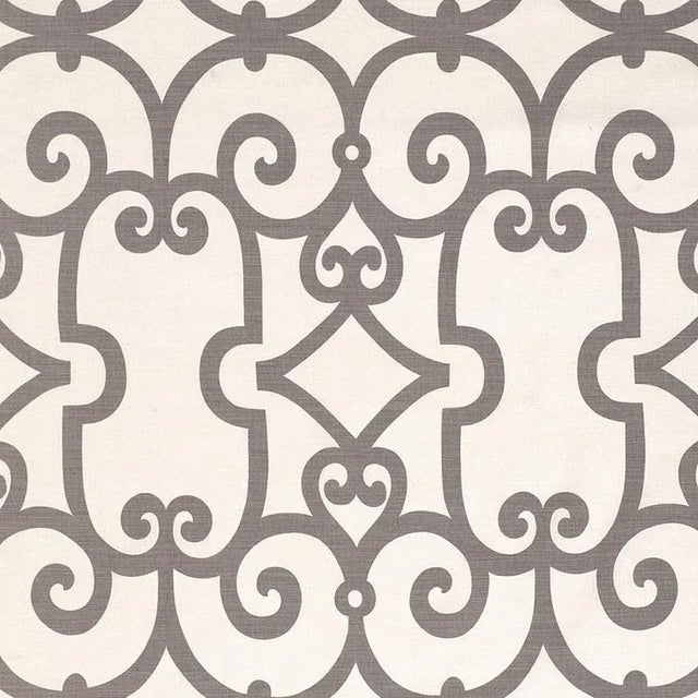 Sample- Schumacher Manor Gate Fabric in Charcoal For Sale