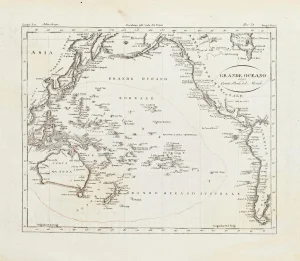 Ancient Map of Oceania - Original Etching - 19th century 19th Century