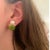 Christina Addison Medium 18kt Yellow Gold Gum Drop™ Earrings With Pink Topaz and Diamonds With Detachable Pearls For Sale - Image 10 of 12