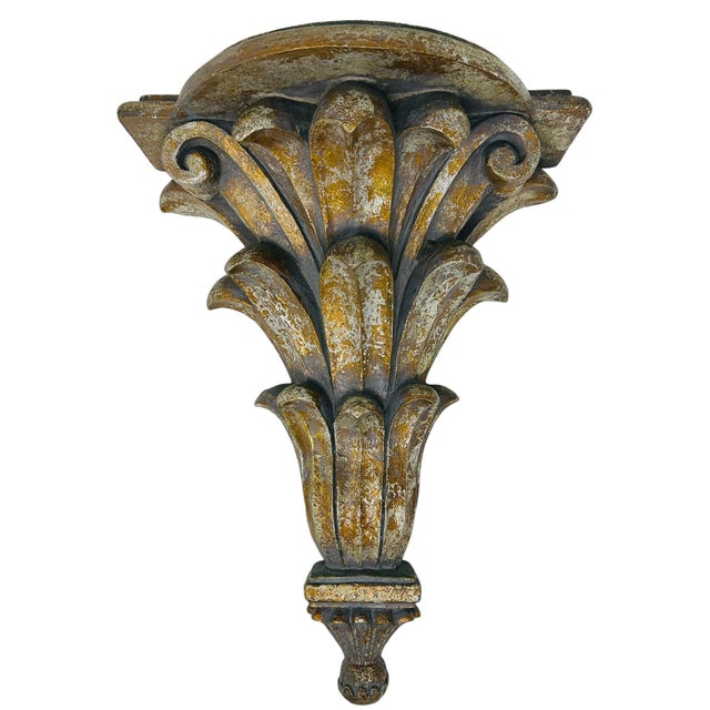 Elevate your home decor with this magnificent pair of vintage wall brackets, exuding classic Hollywood Regency and Italian...