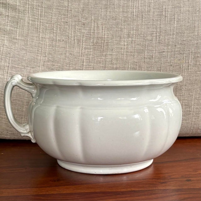 Ceramic Antique English Ironstone Chamber Pot by J&g Meakin For Sale - Image 7 of 11