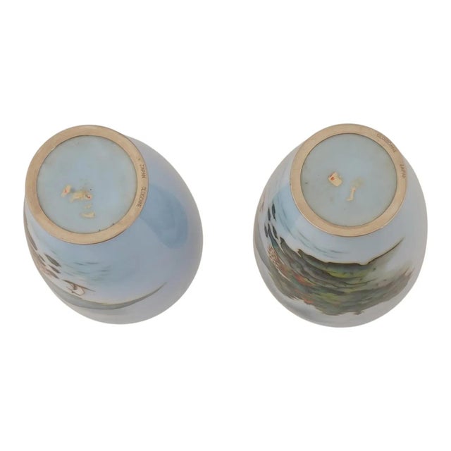 Mid 20th Century Vintage Japanese Cloisonne Enamel Mount Fuji Vases For Sale - Image 5 of 8