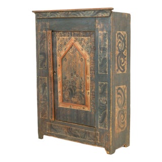 European Polychromed Pine Wardrobe, 19th Century For Sale