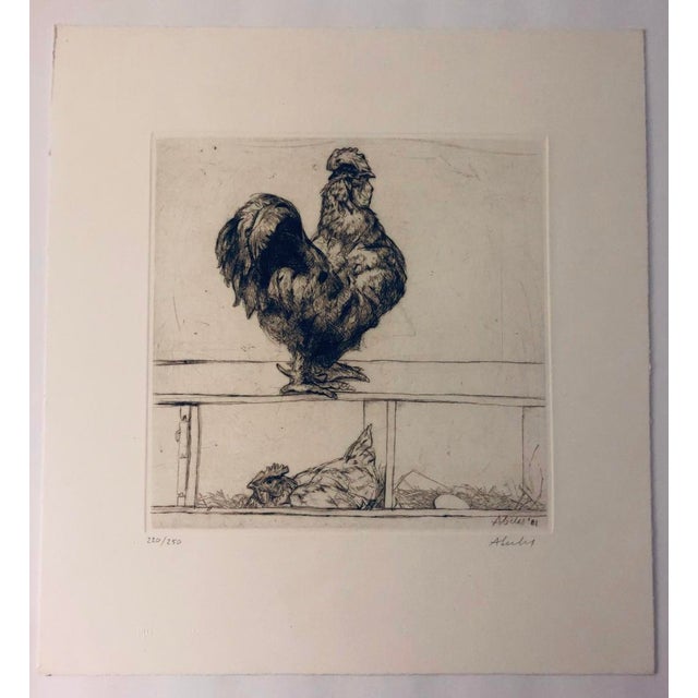 Traditional 1981 Sigmund Abeles Cock of the Roost Etching For Sale - Image 3 of 3