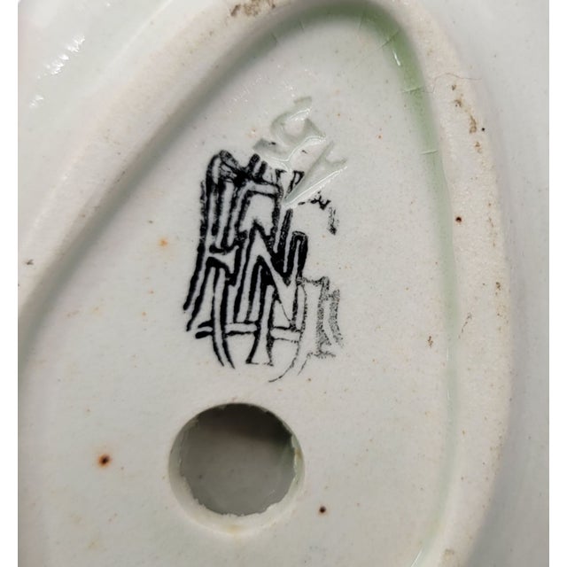Mid 19th Century 19th Century Faience De Gien French Hand Painted Earthenware Sauce Boat With Attached Underplate and Additional Oval Plate For Sale - Image 5 of 12