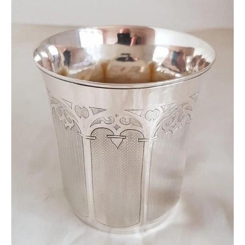 A fine late 19th-century Russian solid silver beaker by Moscow silversmith Pyotr Abrosimov, dating to circa 1880–1890....
