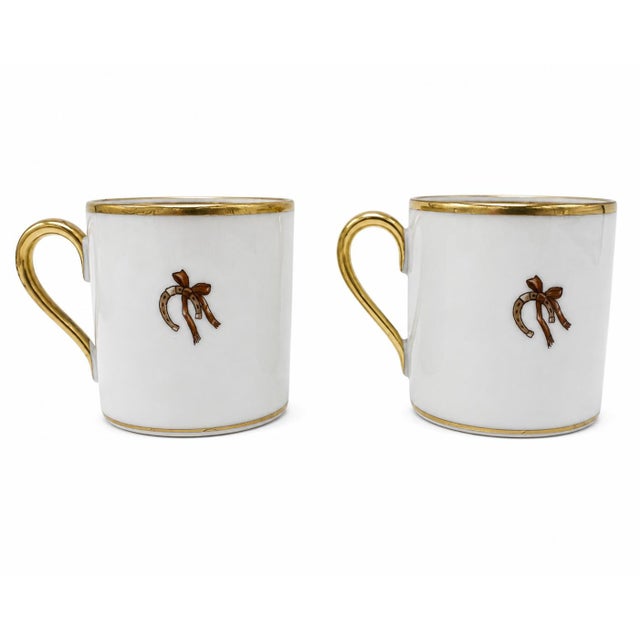 Vintage Hertel Jacob Bavaria Equestrian Demitasse Cups Saucers Set 2 Germany - 4 pcs For Sale - Image 4 of 9
