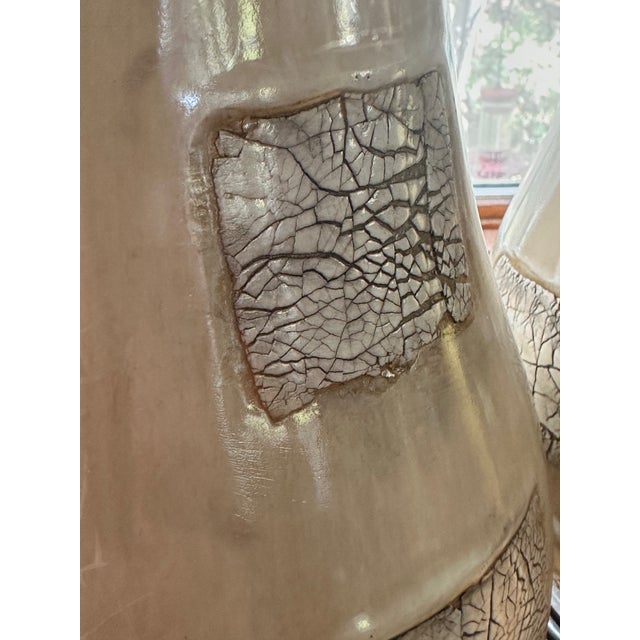Pair of Heavy Vintage Ceramic & Wood Table Lamps by the Natural Light Co For Sale - Image 9 of 16