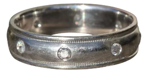 The Pompton: Gentlemen's Platinum Wedding Band set with 0.40CTW Diamonds