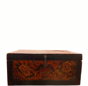 Vintage Chinese Hand-Painted Coffer Box