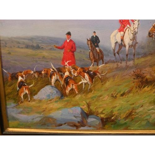 Levine, English Fox Hunt, Oil Painting, Framed For Sale - Image 3 of 11
