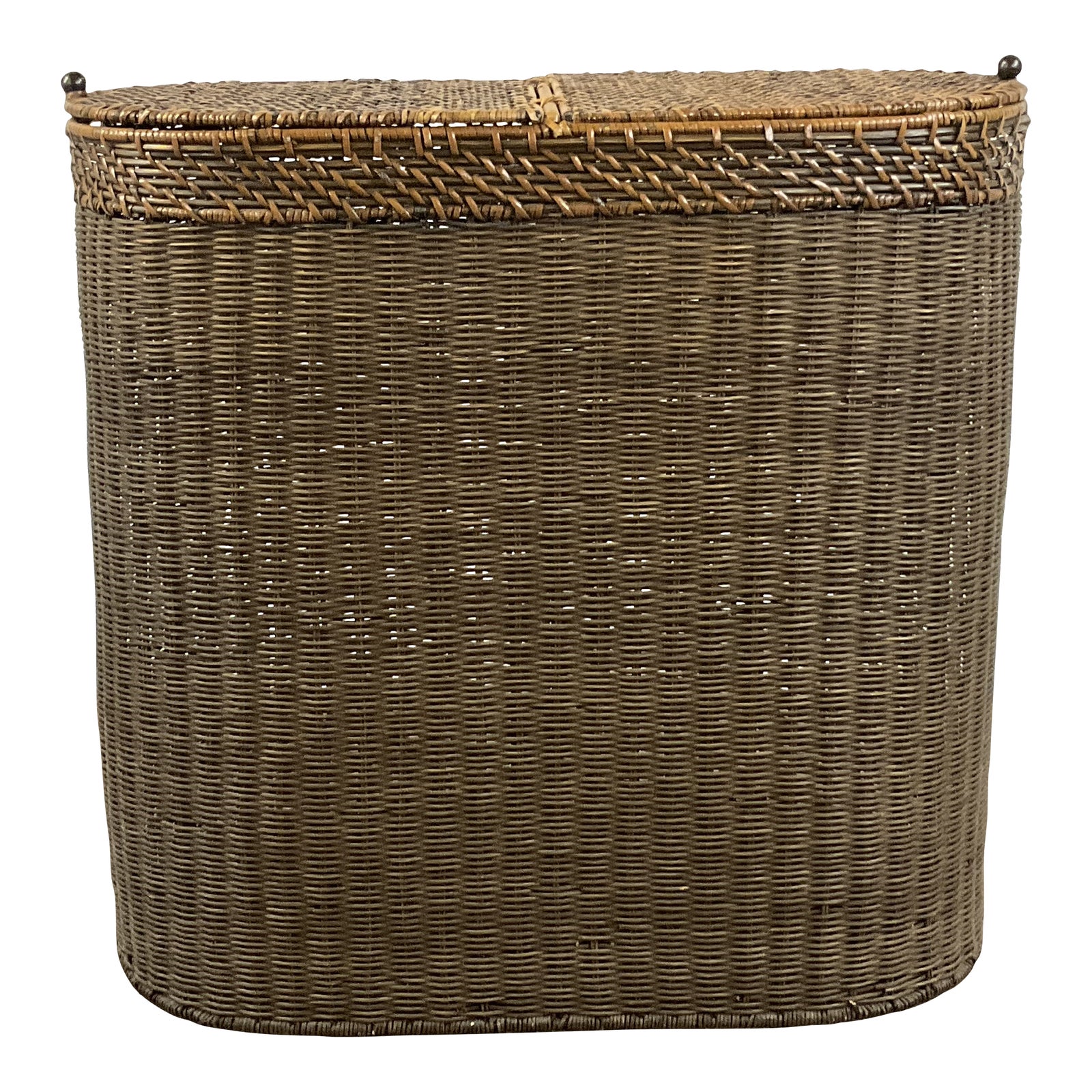 1980s Vintage Wicker Hamper With Two Compartments Chairish