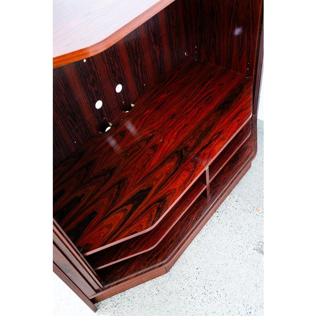 Brown 1960s Mid Century Danish Modern Credenza Sideboard Rosewood Tambour Door Drawers For Sale - Image 8 of 12