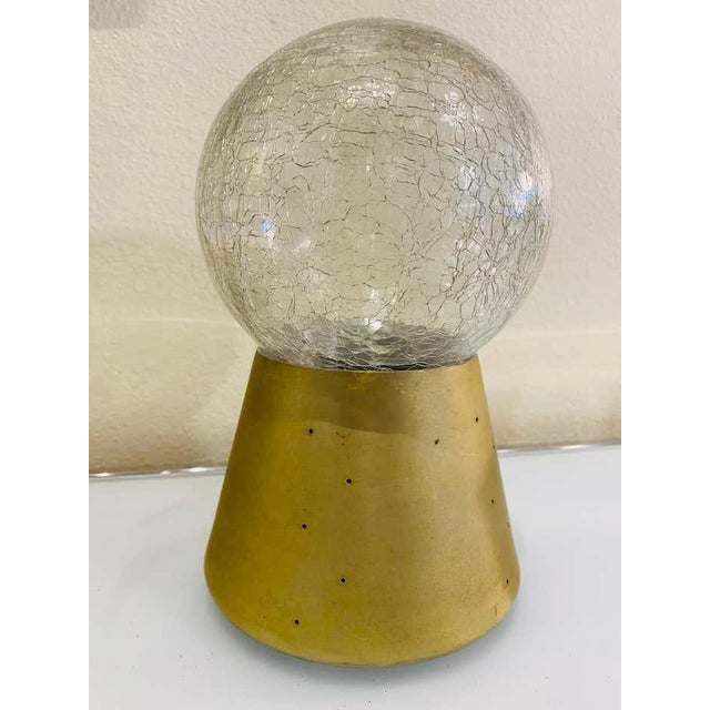 Gold Small Crystal Ball Round Table Lamp For Sale - Image 8 of 9