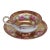 Mogi Momonoi Gold Burgundy Bone China Flower Tea Cup & Saucer Set 4653b For Sale