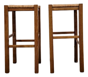 Rush Seat Bath & Body Works Bar Stools - Pair