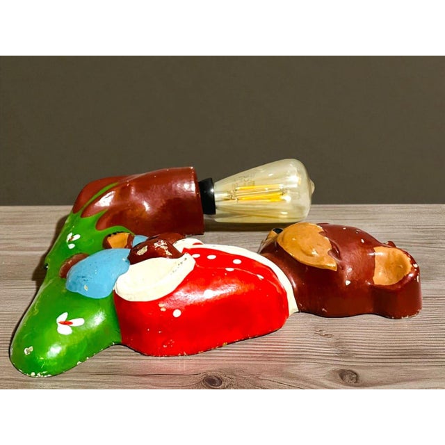 This wall sconce was made in the USSR in 1992. It has been inspired by the old folk tale called "Kolobok". Made of metal...