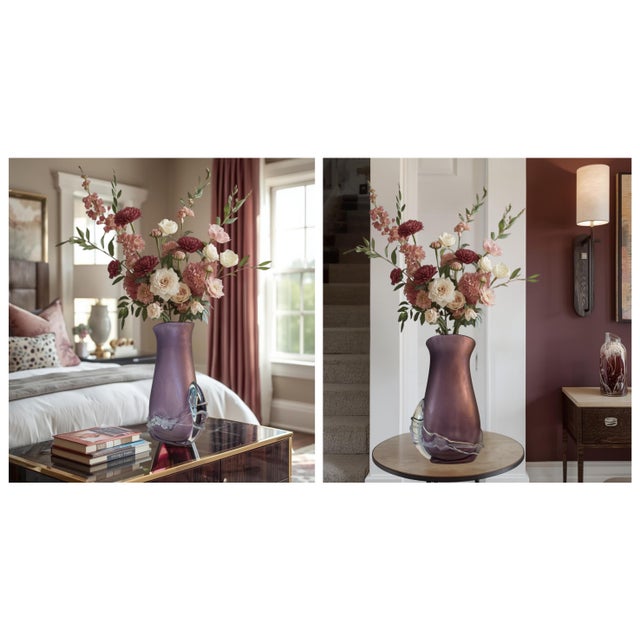 Glass Art Glass Purple Vase Signed by Ion Tamaian For Sale - Image 7 of 18