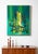 Mid-Century Modern original abstract painting of sailing ships in Venice. A large statement piece with stunning teal and...