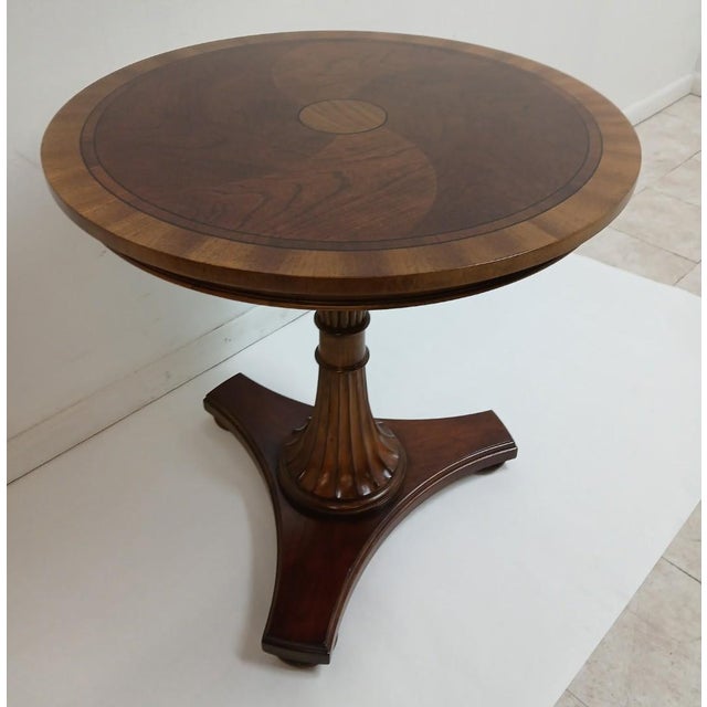 1990s 1990s Ethan Allen Townhouse Round Pedestal End Table For Sale - Image 5 of 12