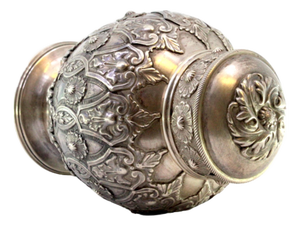 Chiseled and Embossed Silver Pot with Garlands